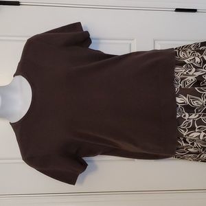 Briwn knit short sleeve top